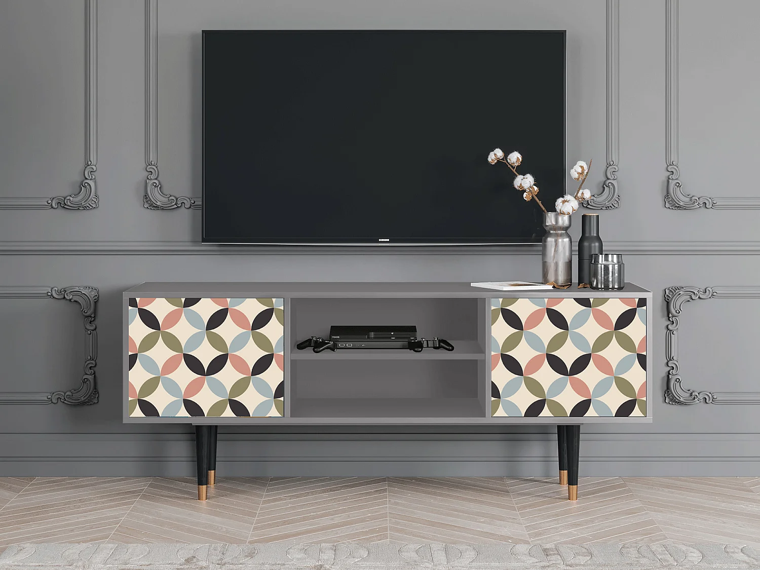 Meuble TV - 170х69х48 cm - T2 - Butterfly Effect, Gris