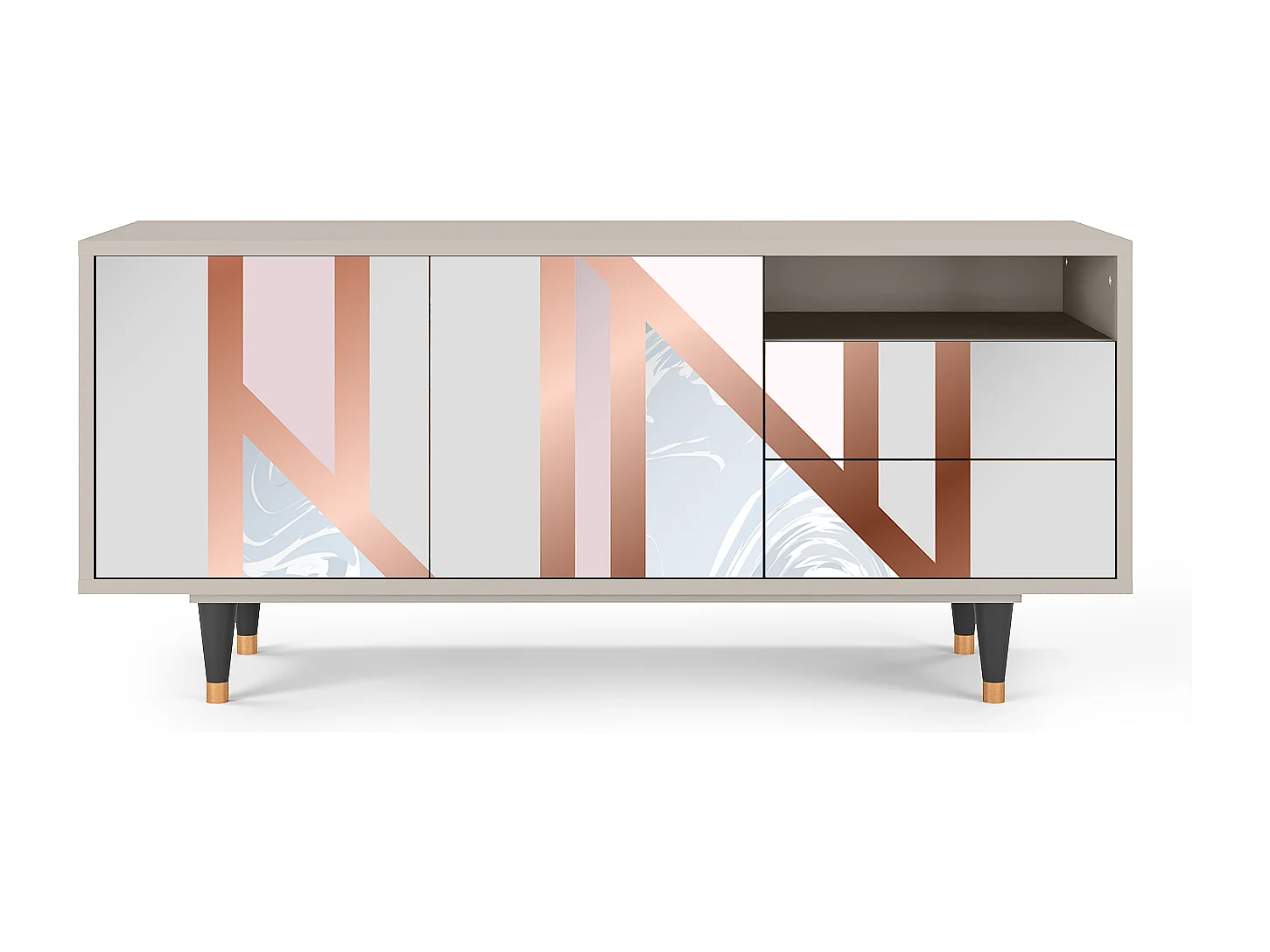 Meuble TV - 125х56х41 cm - T7 - Champagne Story, Sable