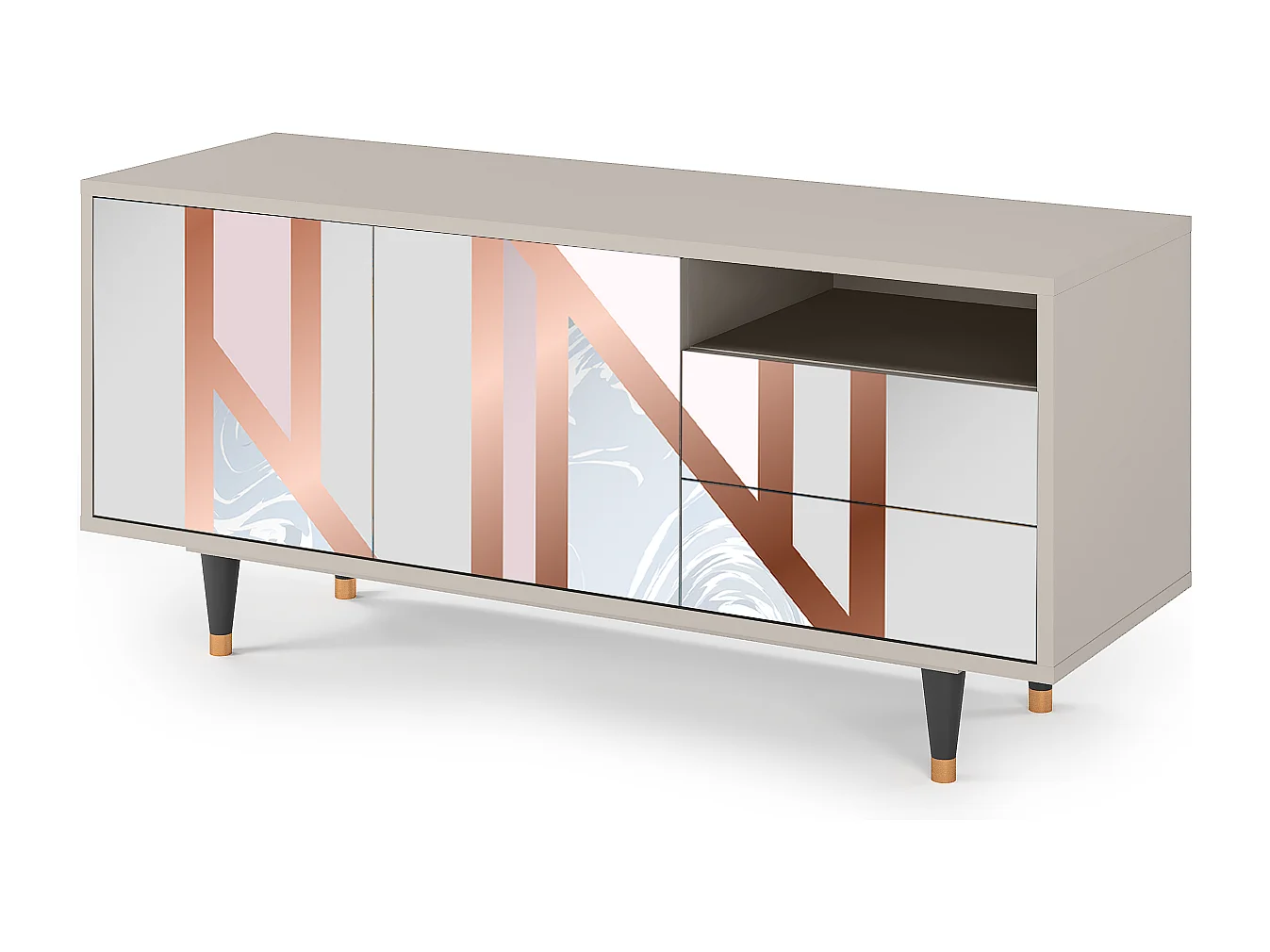 TV-Möbel - 125х56х41 cm - T7 - Champagne Story, Sand