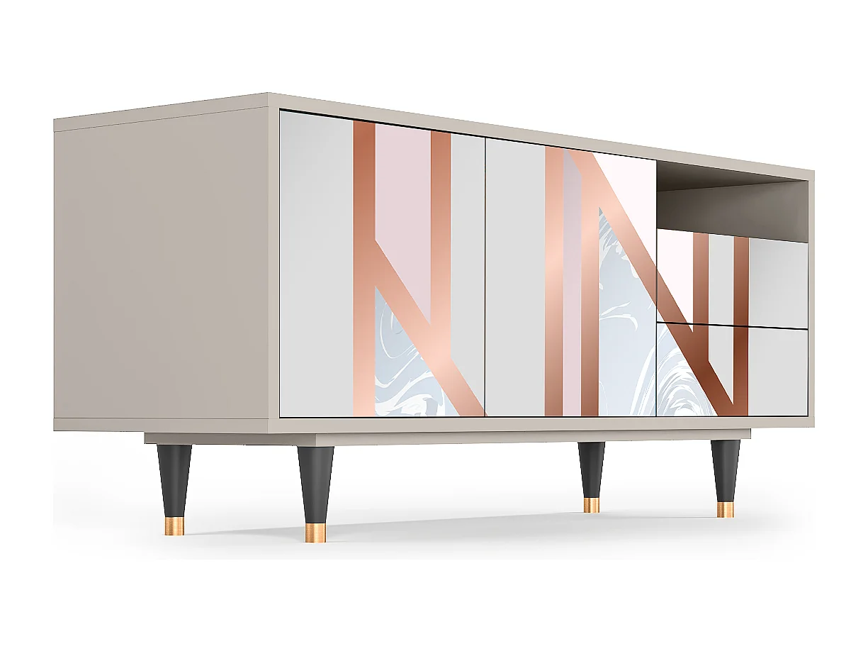 TV-Möbel - 125х56х41 cm - T7 - Champagne Story, Sand