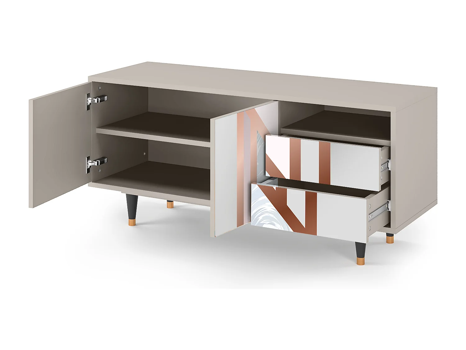 TV-Möbel - 125х56х41 cm - T7 - Champagne Story, Sand