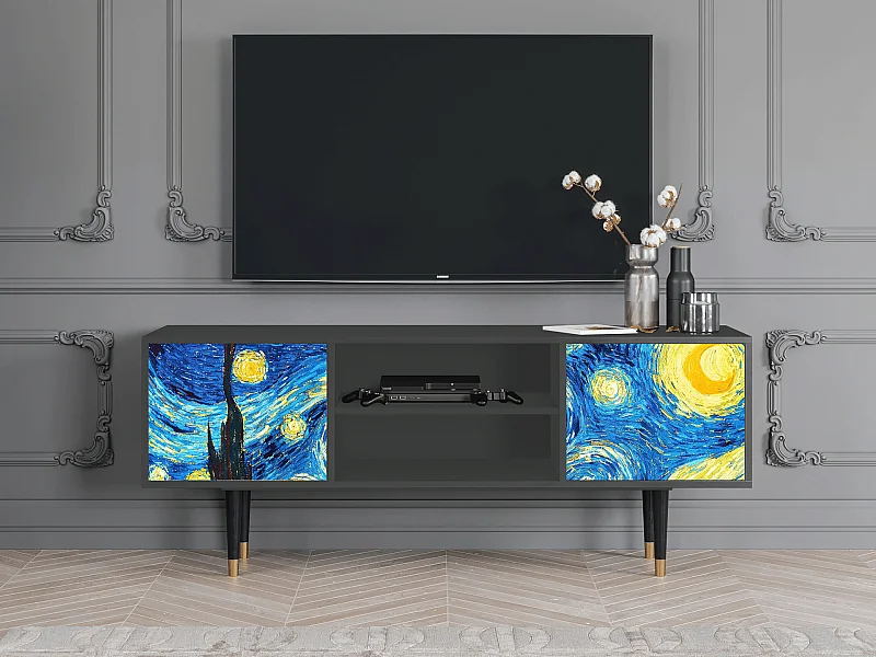 Mueble de TV - 170х69х48 cm - T2 - The Starry Night  , Antracita