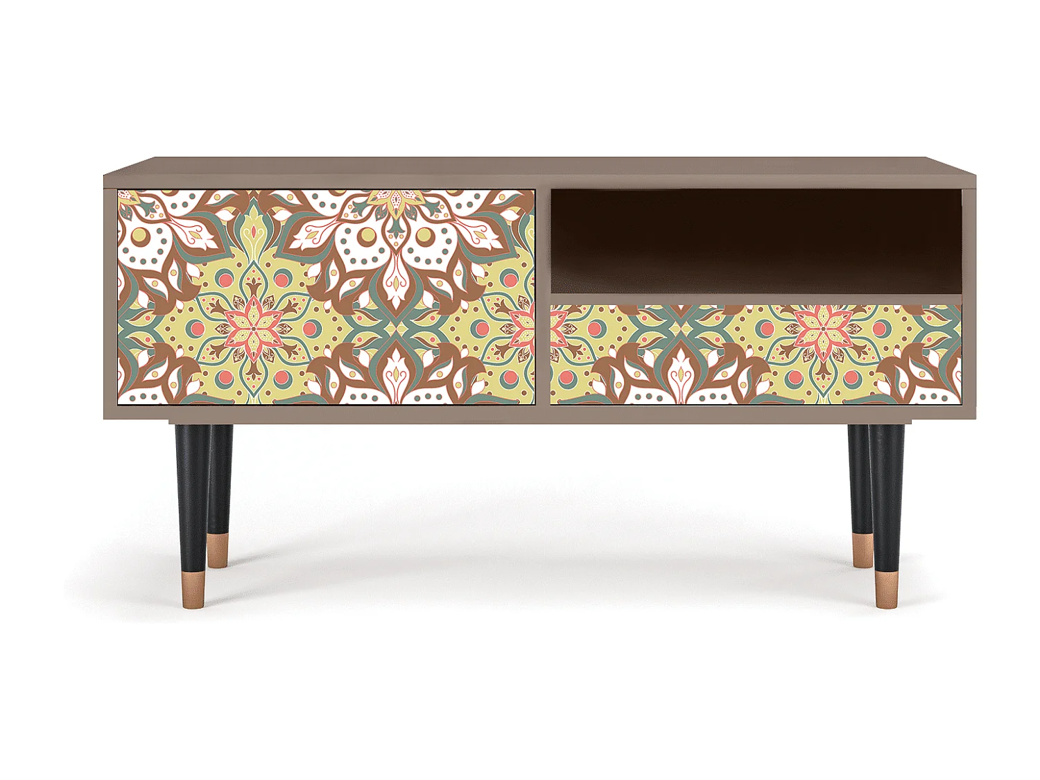 Mueble de TV - 115х59х48 cm - T3 - Chinese Tea, Latte