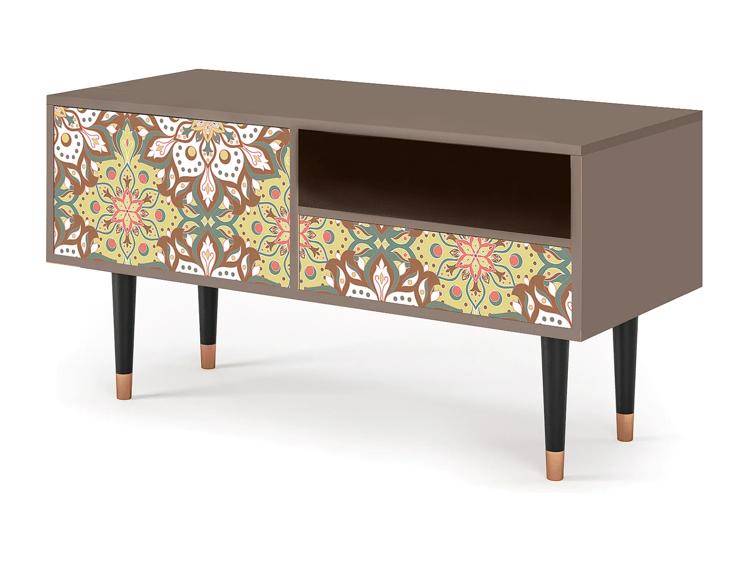 Mueble de TV - 115х59х48 cm - T3 - Chinese Tea, Latte