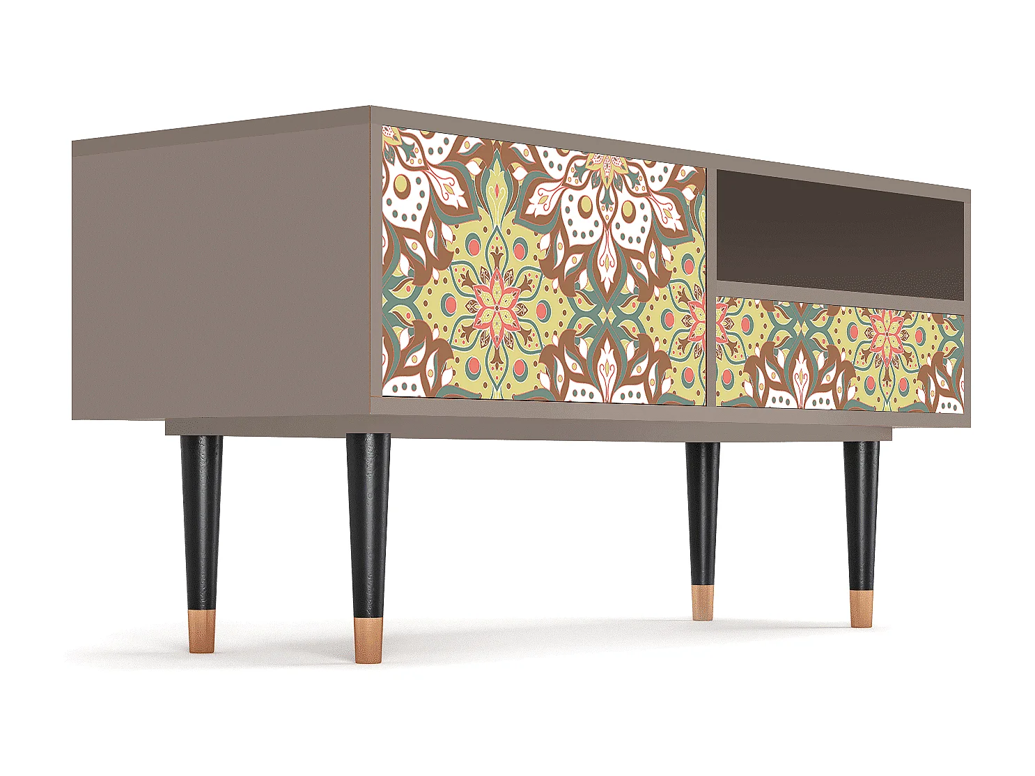 Mueble de TV - 115х59х48 cm - T3 - Chinese Tea, Latte