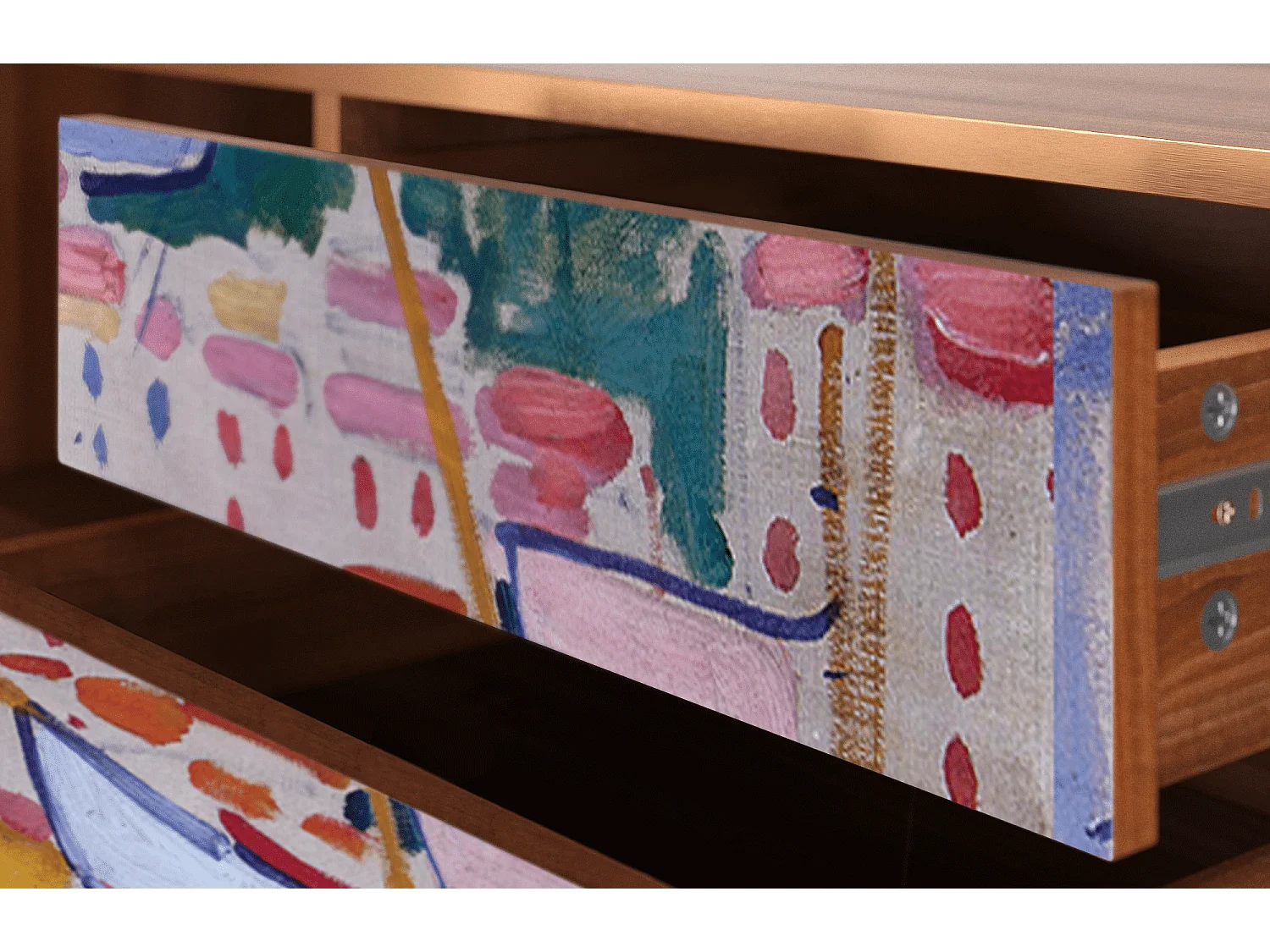 Meuble TV - 170х59х48 cm - T4 - The Port of Collioure , Noyer