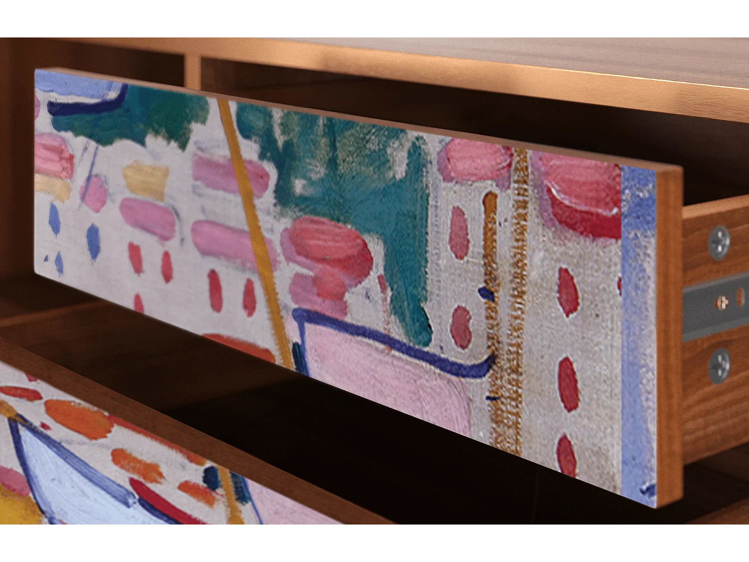 Meuble TV - 170х59х48 cm - T4 - The Port of Collioure , Noyer