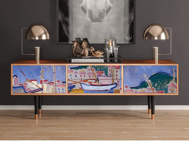 Mueble de TV - 170х59х48 cm - T4 - The Port of Collioure , Nogal