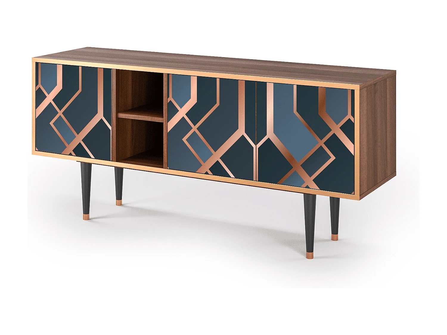 Mueble de TV - 150х69х41 cm - T5 - Ashy 1920', Nogal