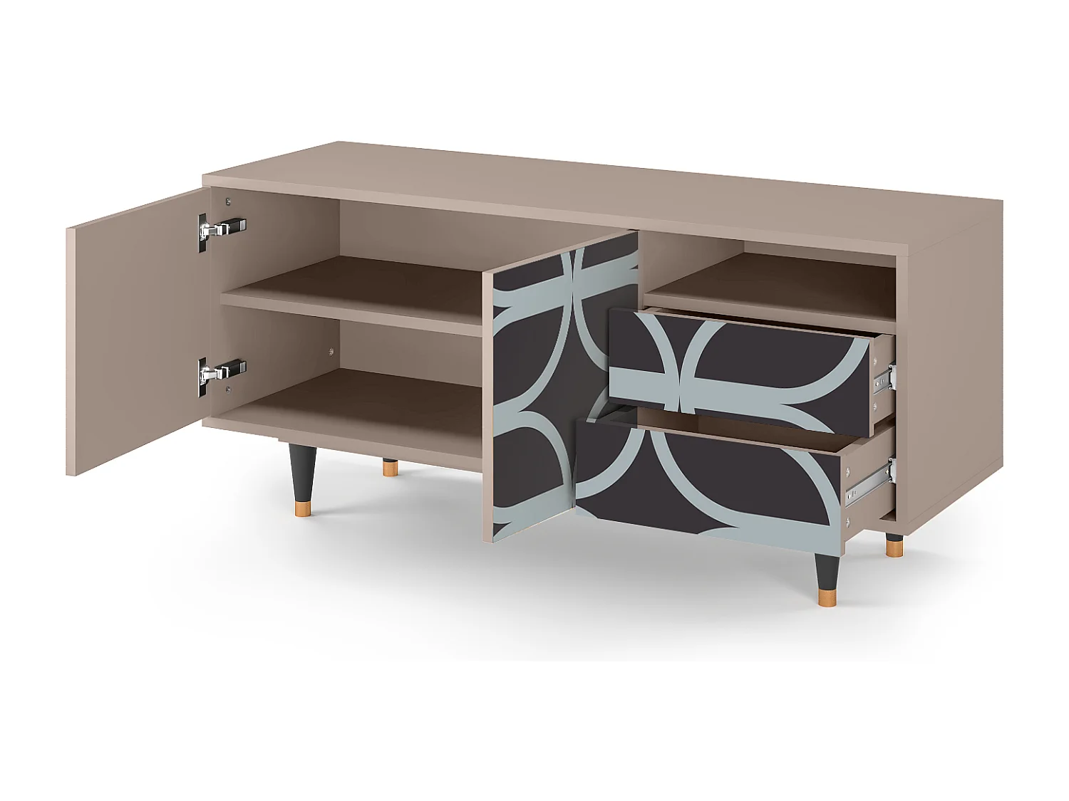 Meuble TV - 125х56х41 cm - T7 - Braided Blue, Latte