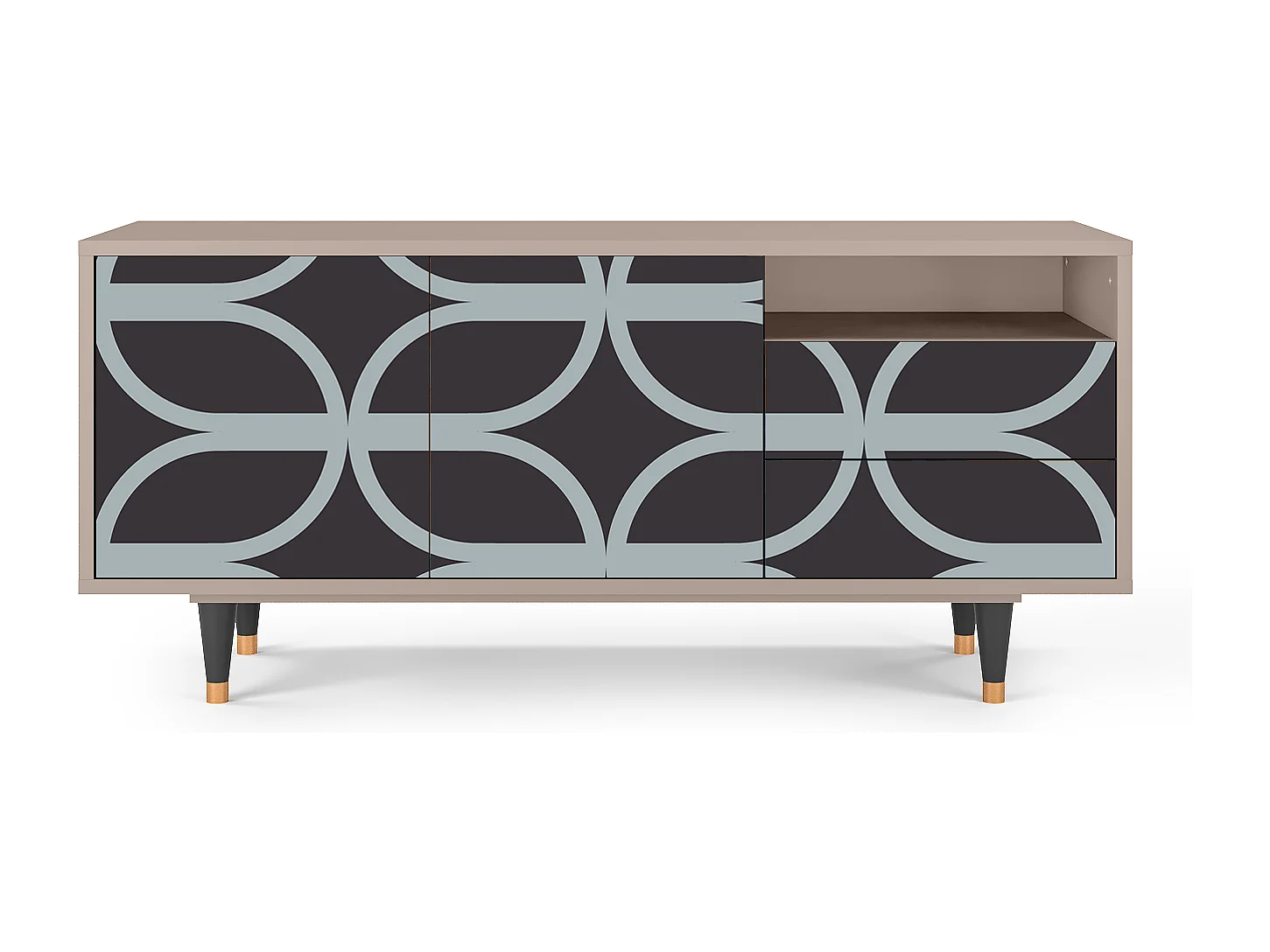 Meuble TV - 125х56х41 cm - T7 - Braided Blue, Latte