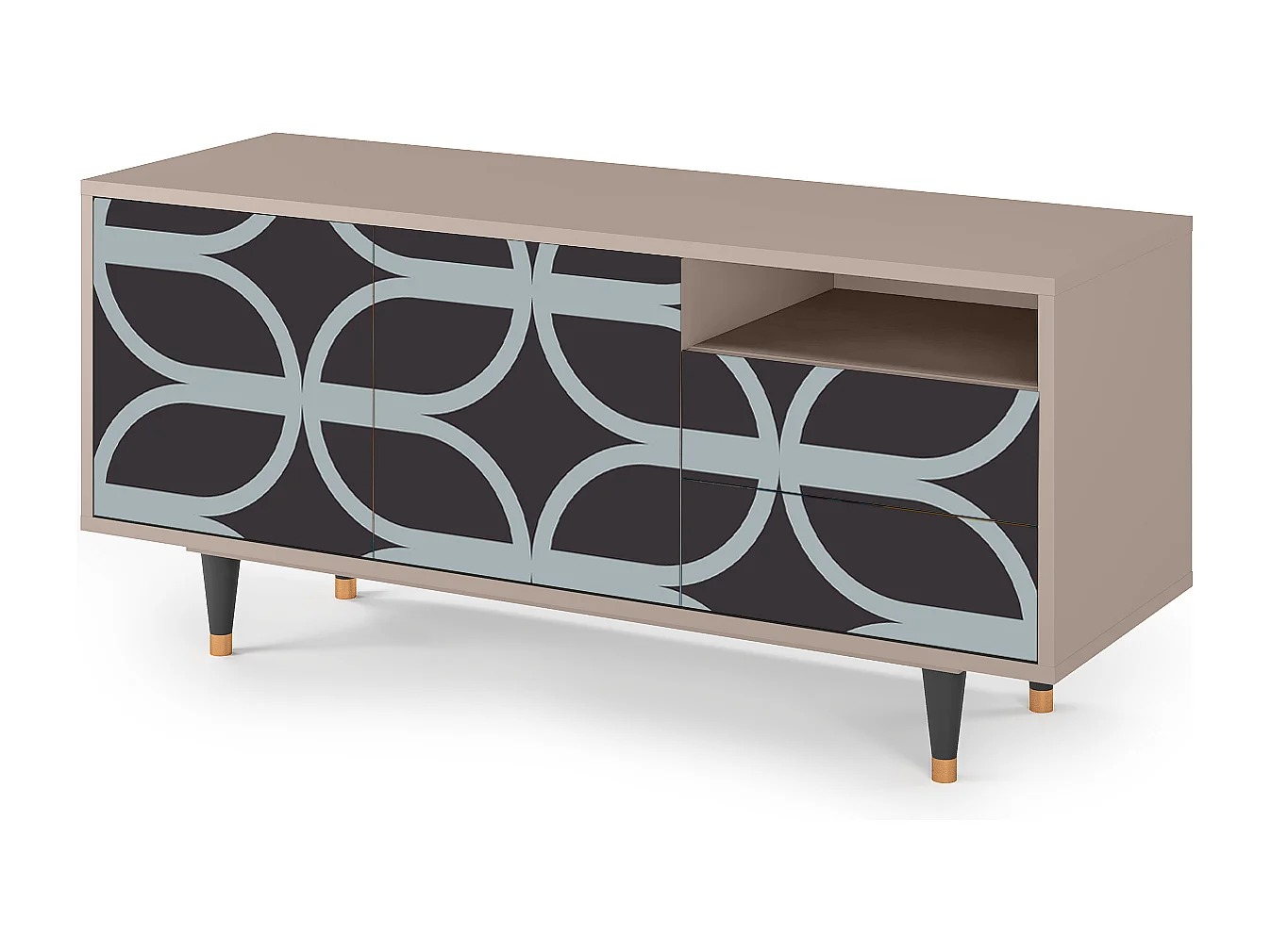 Meuble TV - 125х56х41 cm - T7 - Braided Blue, Latte