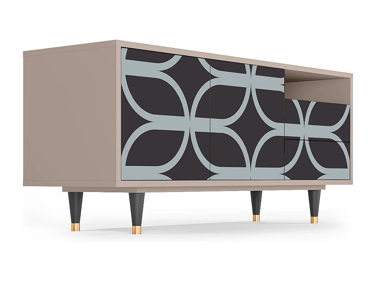 Meuble TV - 125х56х41 cm - T7 - Braided Blue, Latte