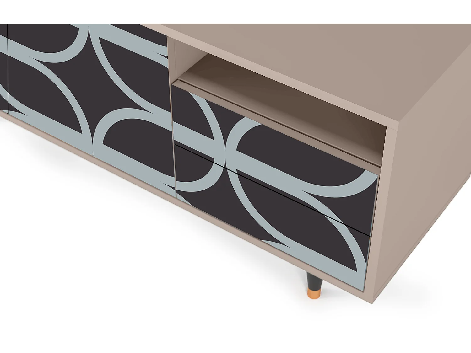 Meuble TV - 125х56х41 cm - T7 - Braided Blue, Latte