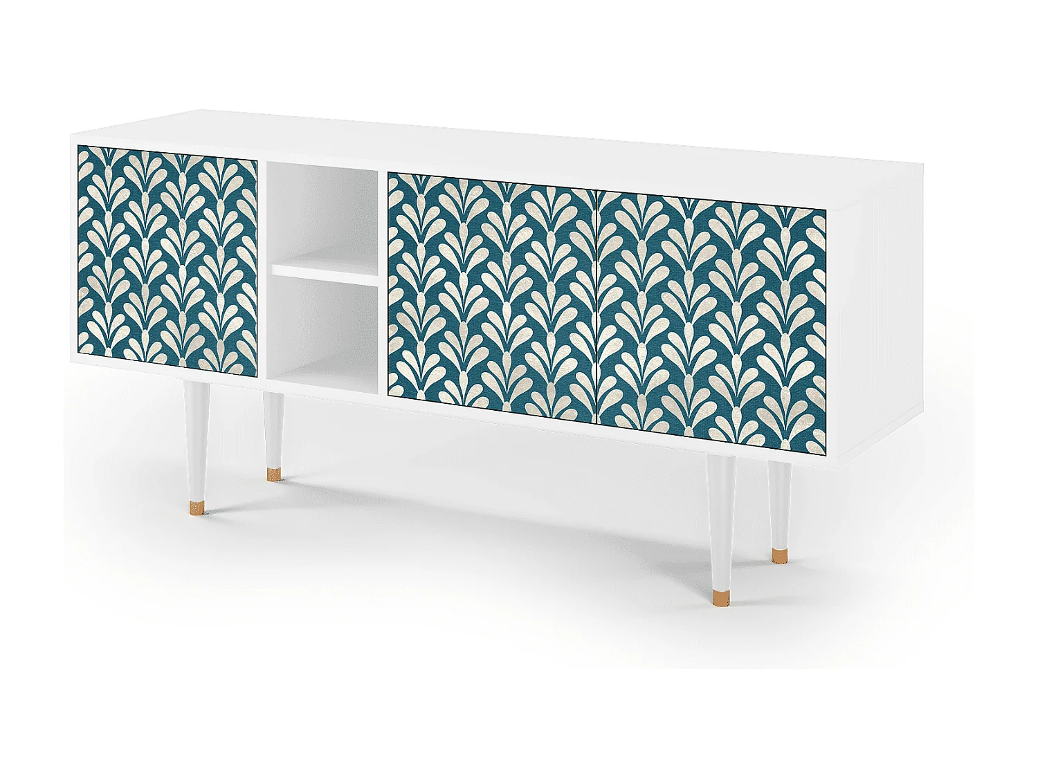 Szafka RTV - 150х69х41 cm - T5 - Milky Tears, Biały