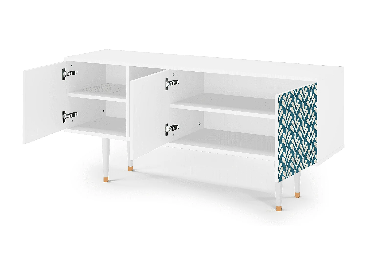 Szafka RTV - 150х69х41 cm - T5 - Milky Tears, Biały