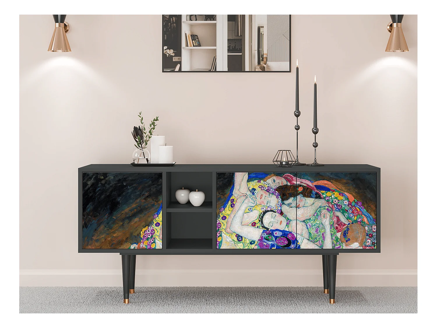 Meuble TV - 150х69х41 cm - T5 - The Maiden by Klimt, Anthracite