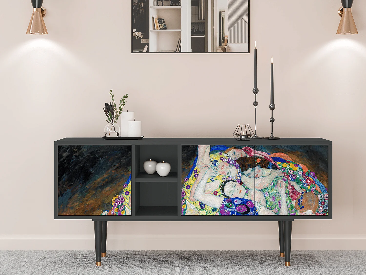 Meuble TV - 150х69х41 cm - T5 - The Maiden by Klimt, Anthracite