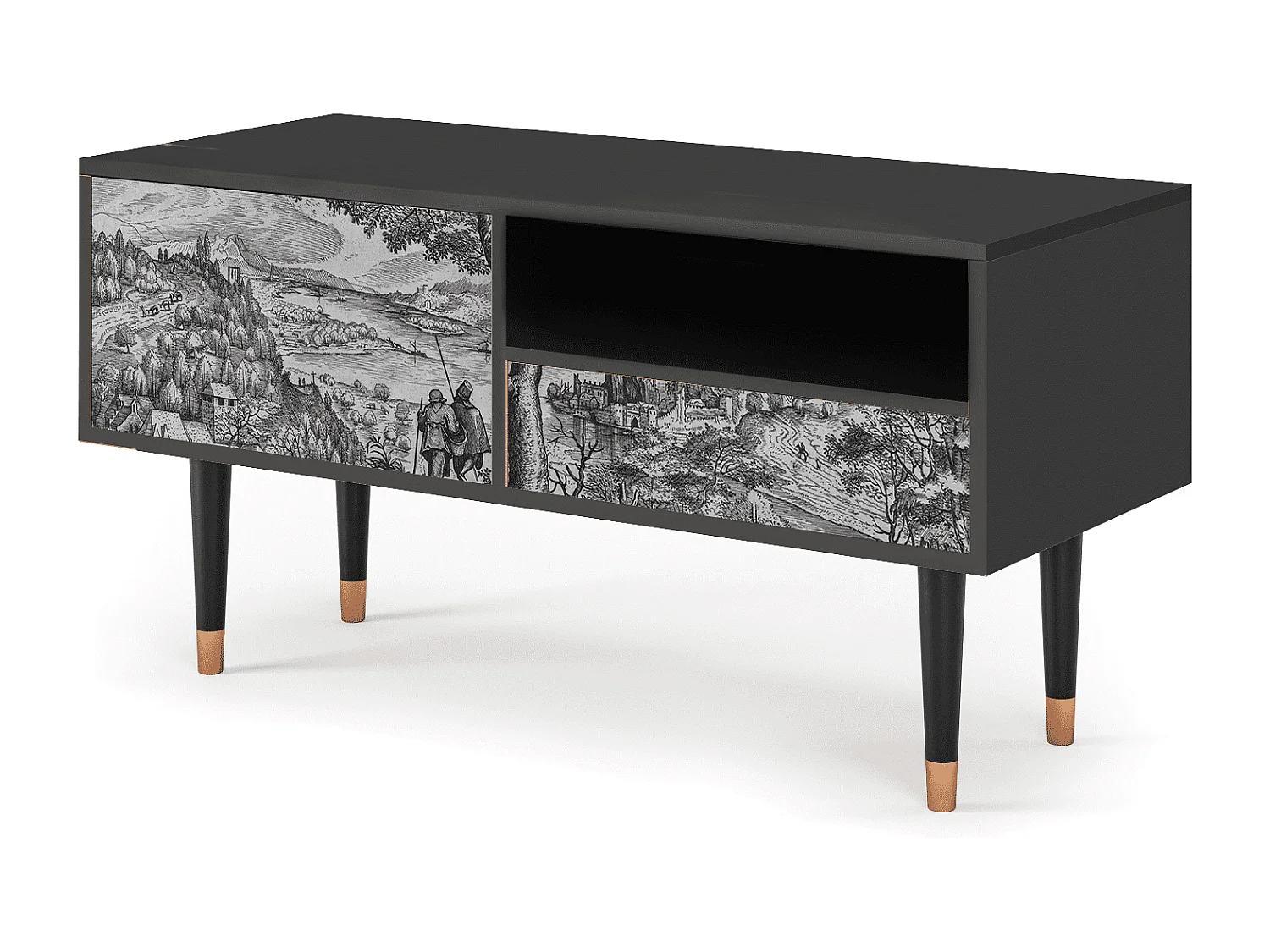 Meuble TV - 115х59х48 cm - T3 - Milites Requiescentes, Anthracite