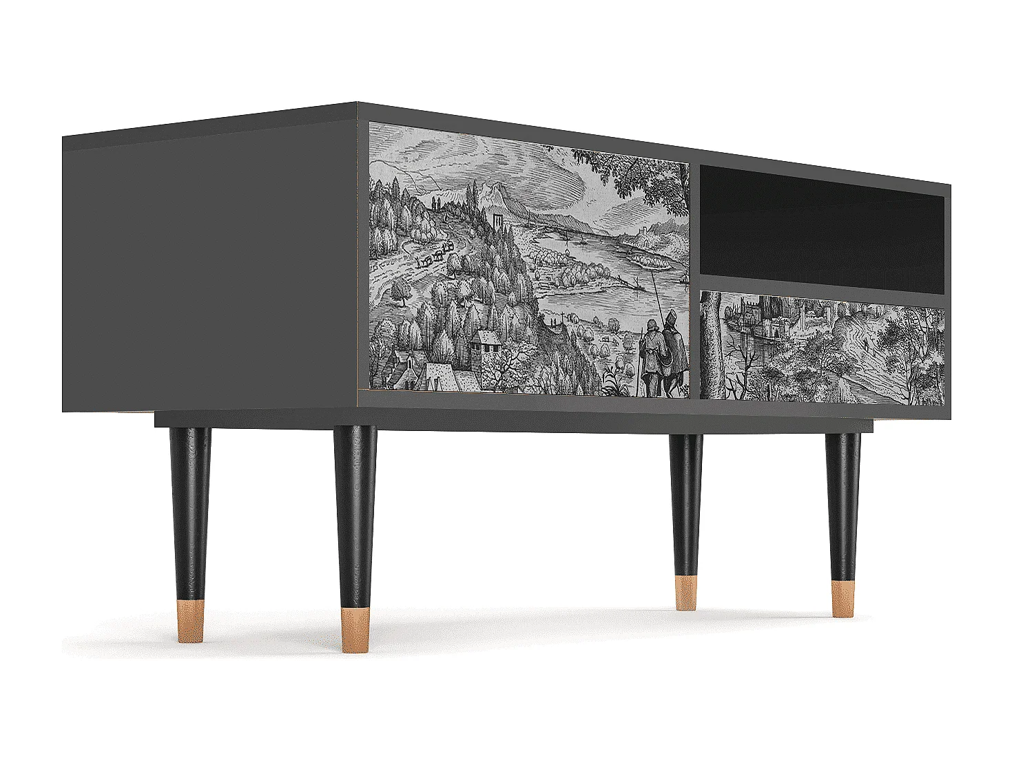 Mueble de TV - 115х59х48 cm - T3 - Milites Requiescentes, Antracita