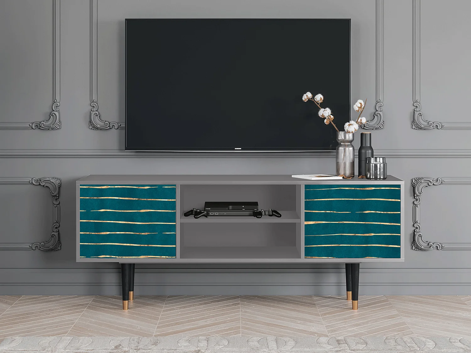 TV-meubel - 170х69х48 cm - T2 - Ocean Drive, Grijs