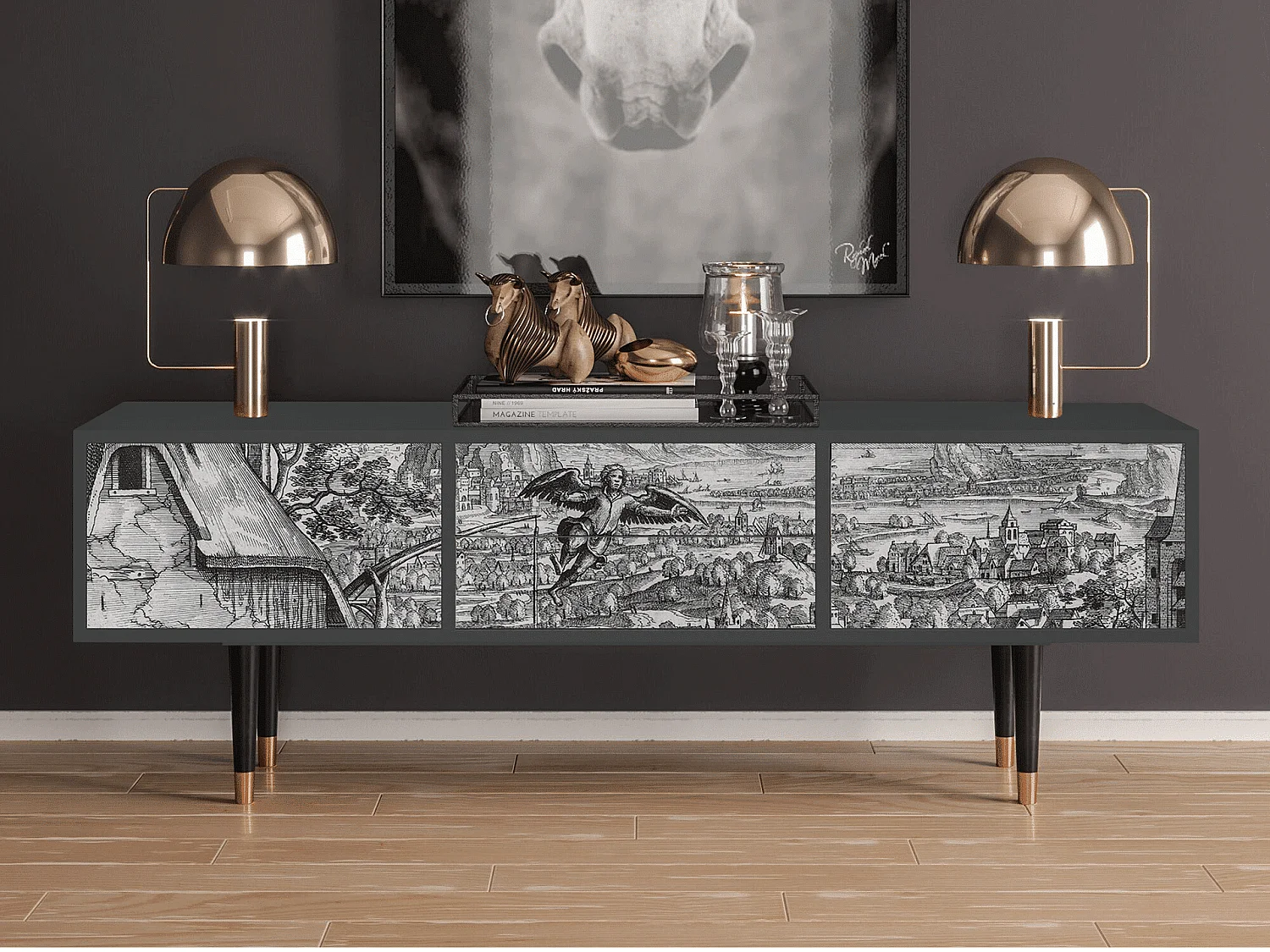 Mueble de TV - 170х59х48 cm - T4 - Departure, Antracita