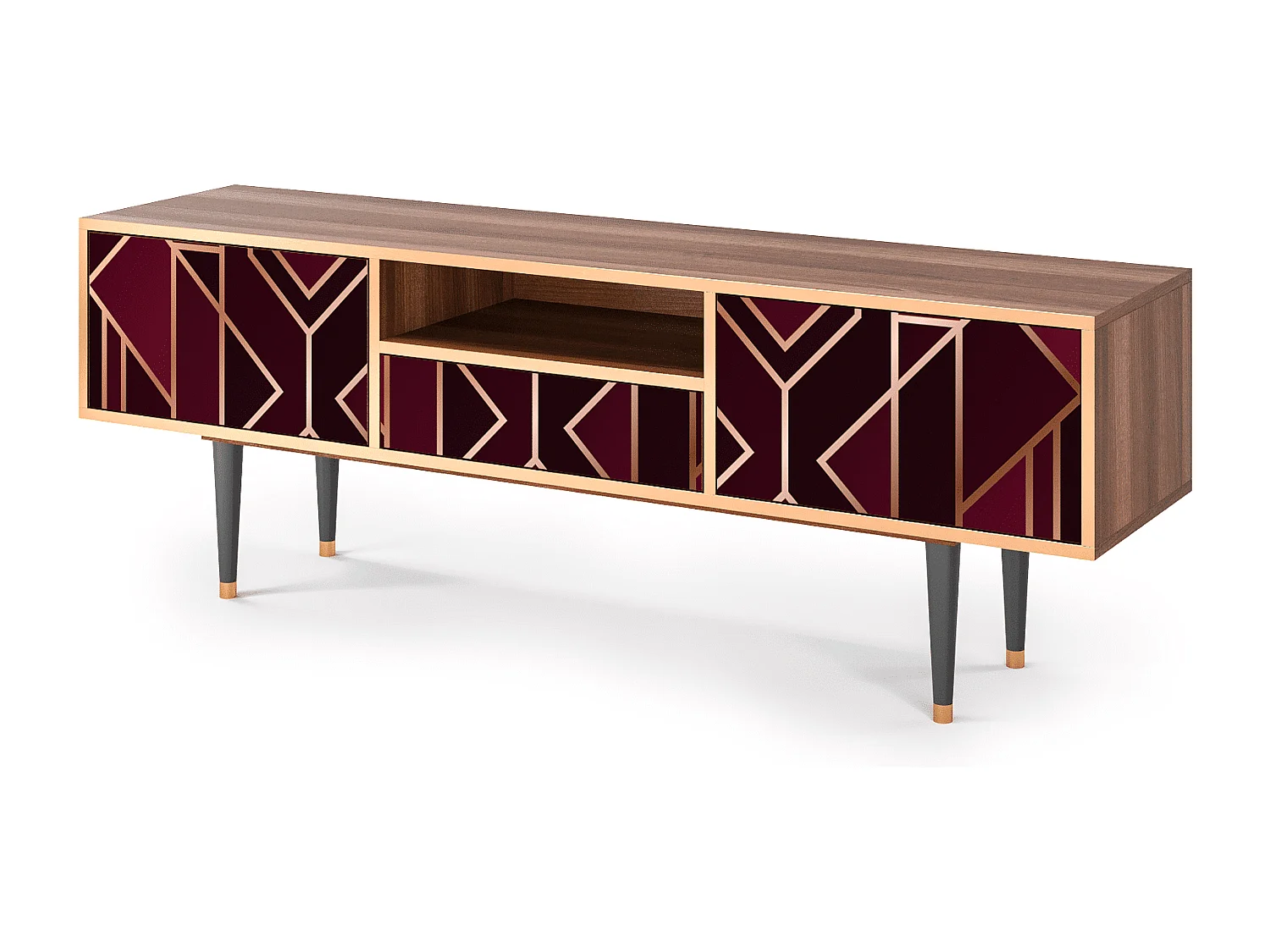 Meuble TV - 170х59х41 cm - T6 - Burgundy Jewelery, Noyer