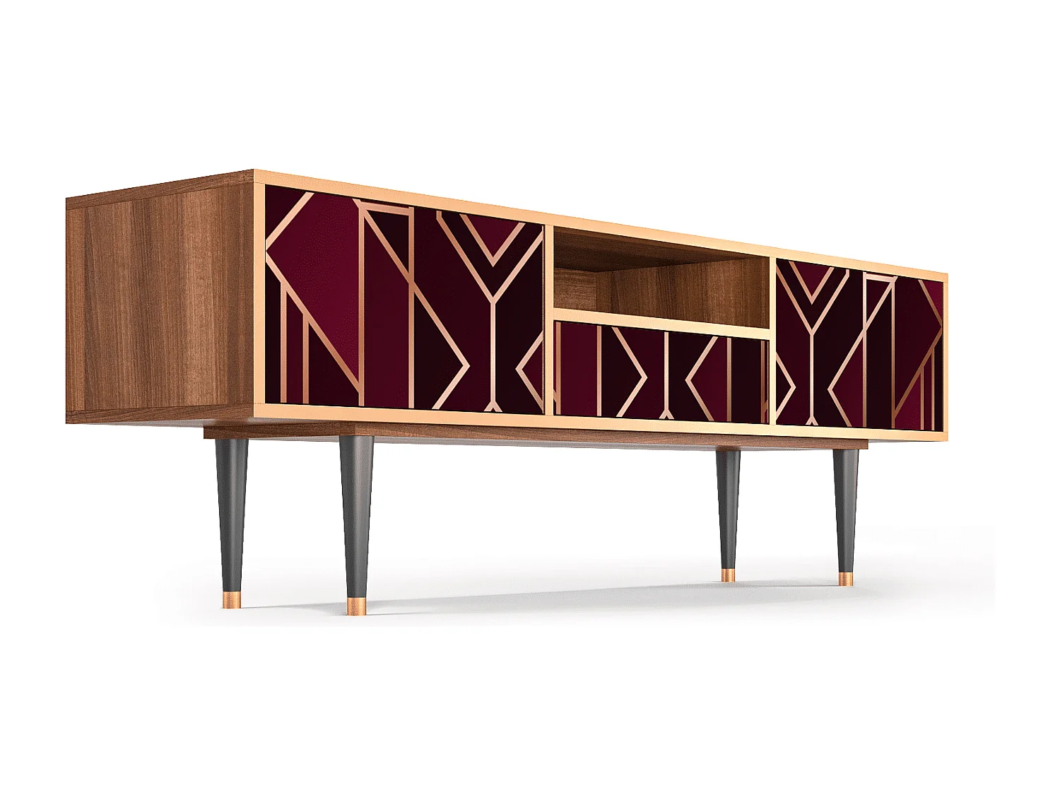 Meuble TV - 170х59х41 cm - T6 - Burgundy Jewelery, Noyer