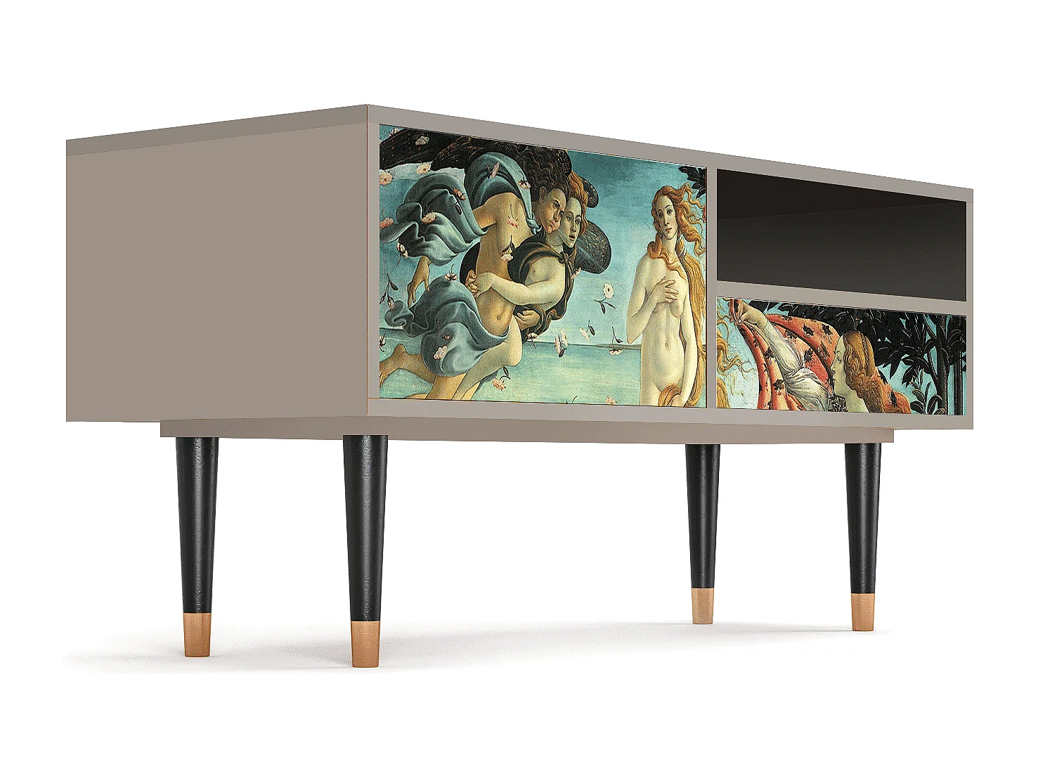 Szafka RTV - 115х59х48 cm - T3 - The Birth of Venus, Piaskowy