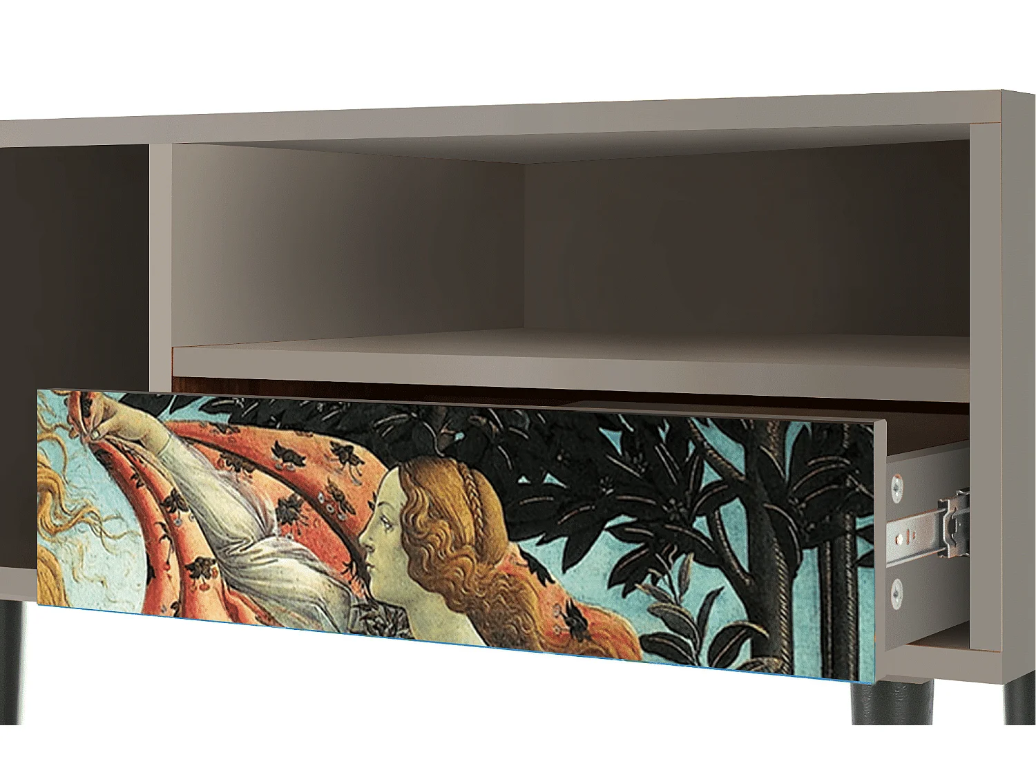 Szafka RTV - 115х59х48 cm - T3 - The Birth of Venus, Piaskowy
