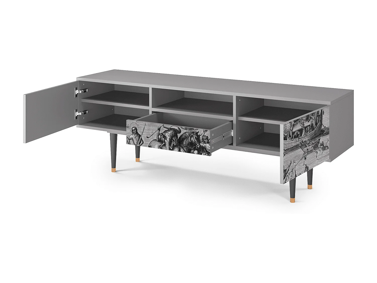 Szafka RTV - 170х59х41 cm - T6 - Saint Martin, Szary