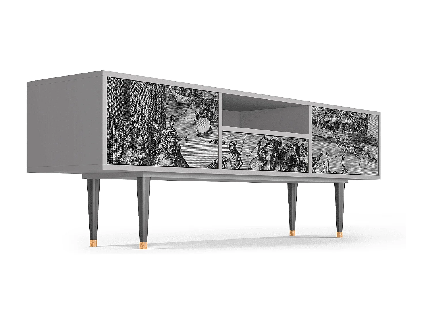 Meuble TV - 170х59х41 cm - T6 - Saint Martin, Gris