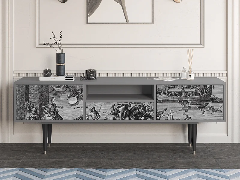 Mueble de TV - 170х59х41 cm - T6 - Saint Martin, Gris