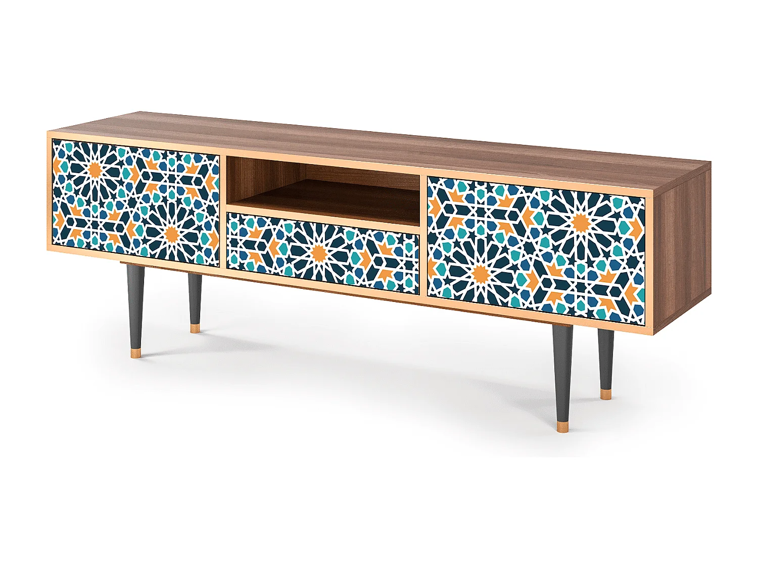 Meuble TV - 170х59х41 cm - T6 - Kaleidoscope, Noyer