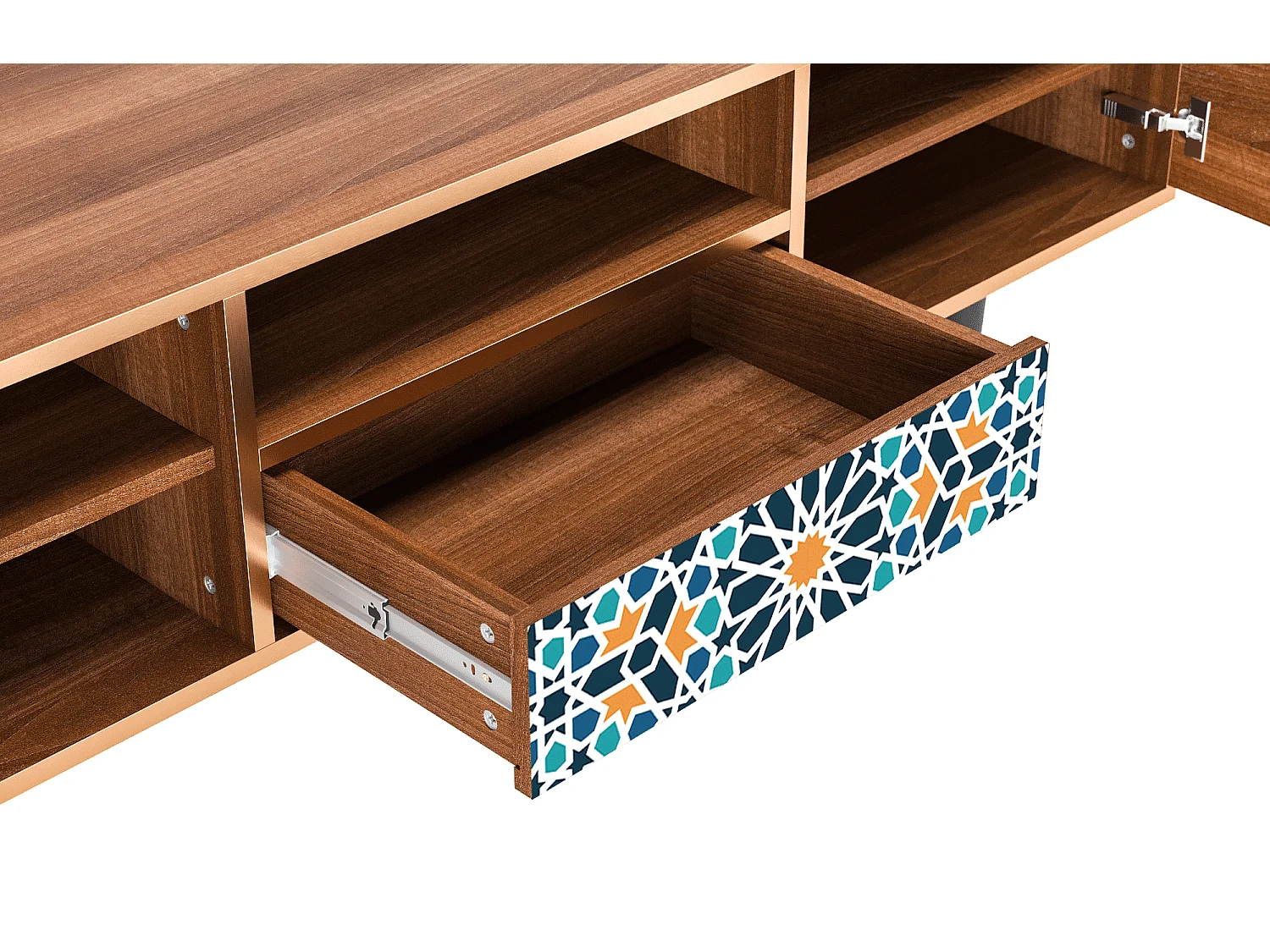 Meuble TV - 170х59х41 cm - T6 - Kaleidoscope, Noyer