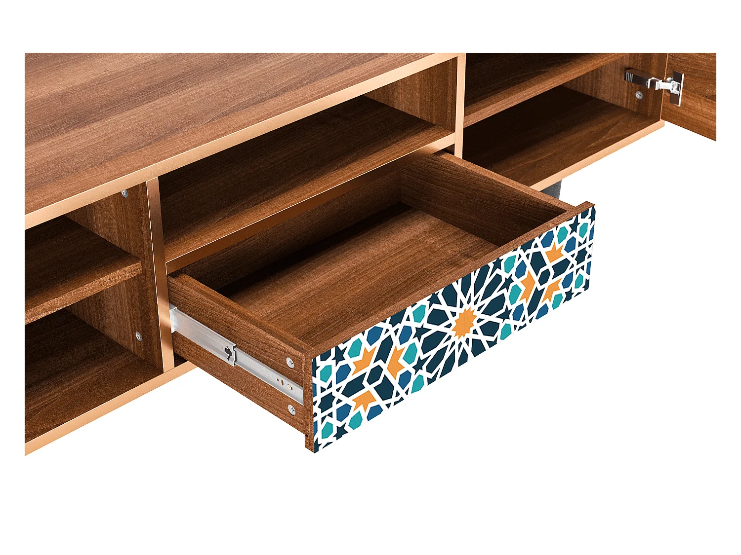 Meuble TV - 170х59х41 cm - T6 - Kaleidoscope, Noyer