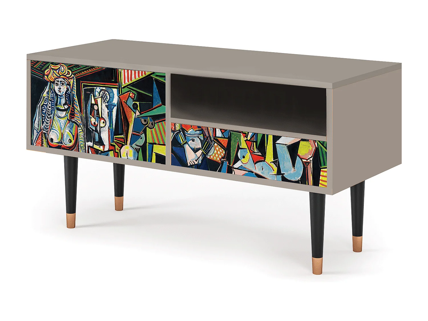 Szafka RTV - 115х59х48 cm - T3 - Women of Algiers, Piaskowy