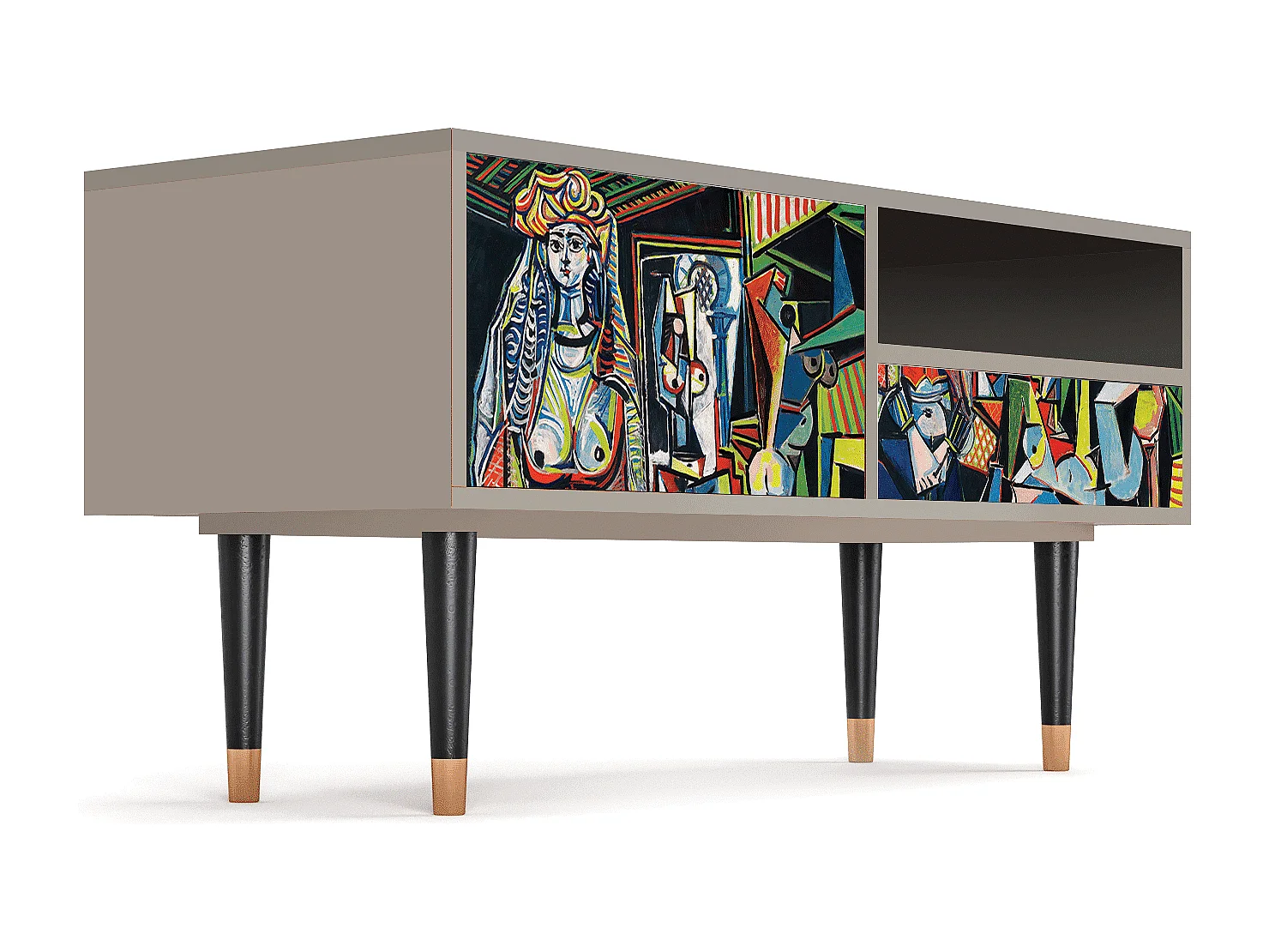 Szafka RTV - 115х59х48 cm - T3 - Women of Algiers, Piaskowy