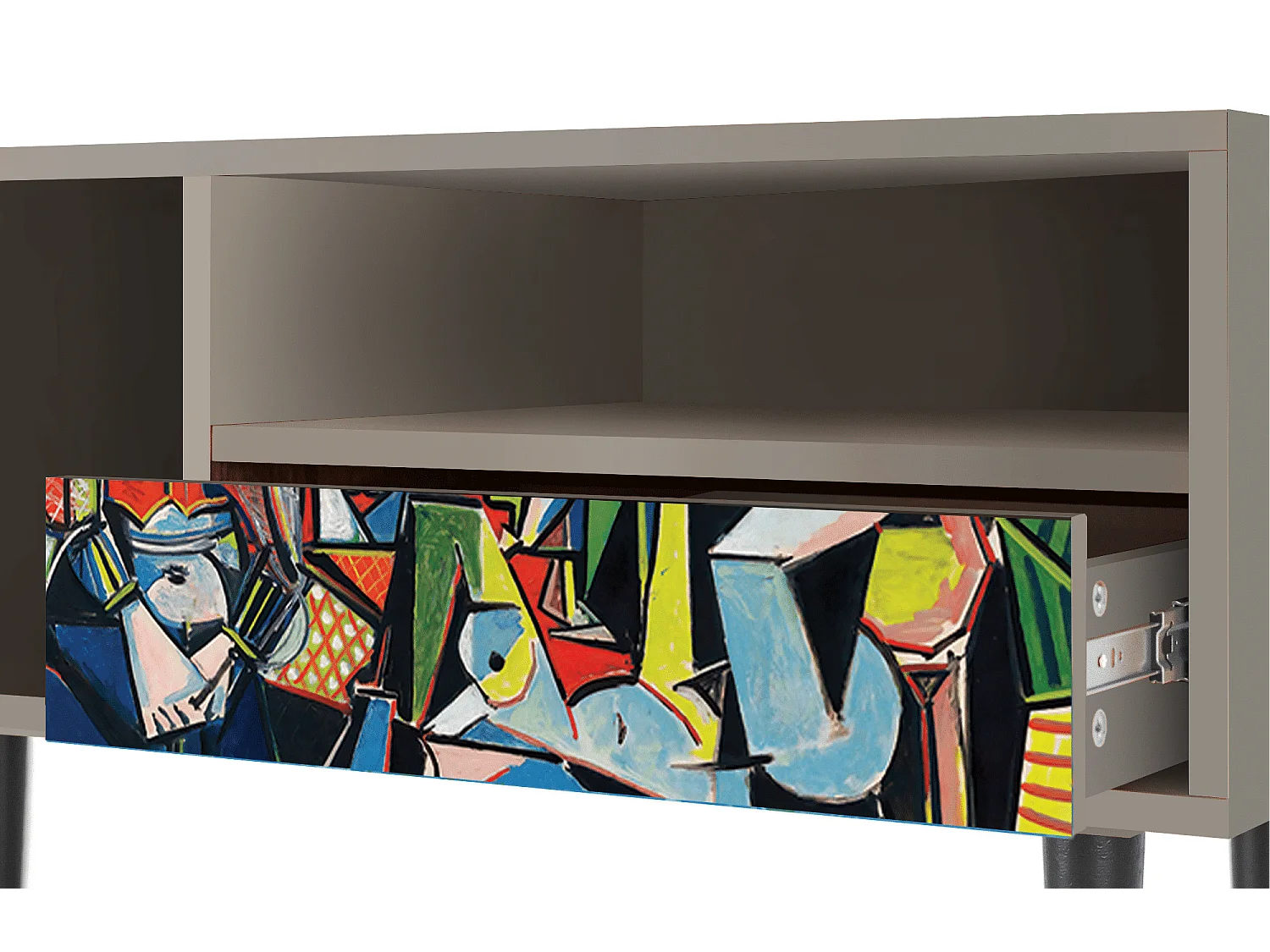 Szafka RTV - 115х59х48 cm - T3 - Women of Algiers, Piaskowy