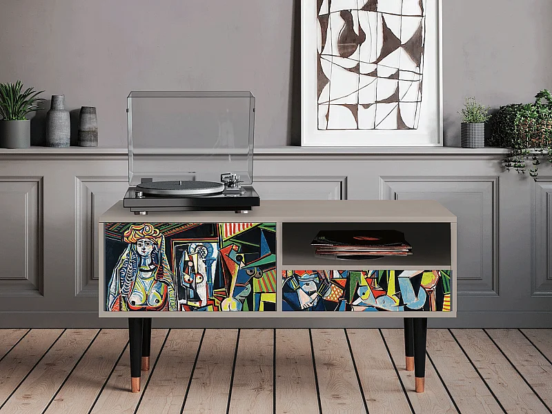 Szafka RTV - 115х59х48 cm - T3 - Women of Algiers, Piaskowy