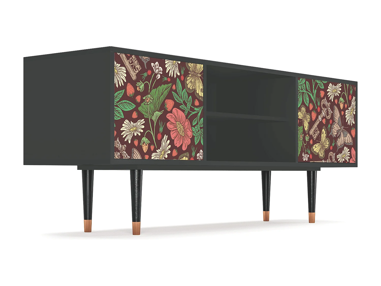 Mueble de TV - 170х69х48 cm - T2 - Alice in Wonderland, Antracita