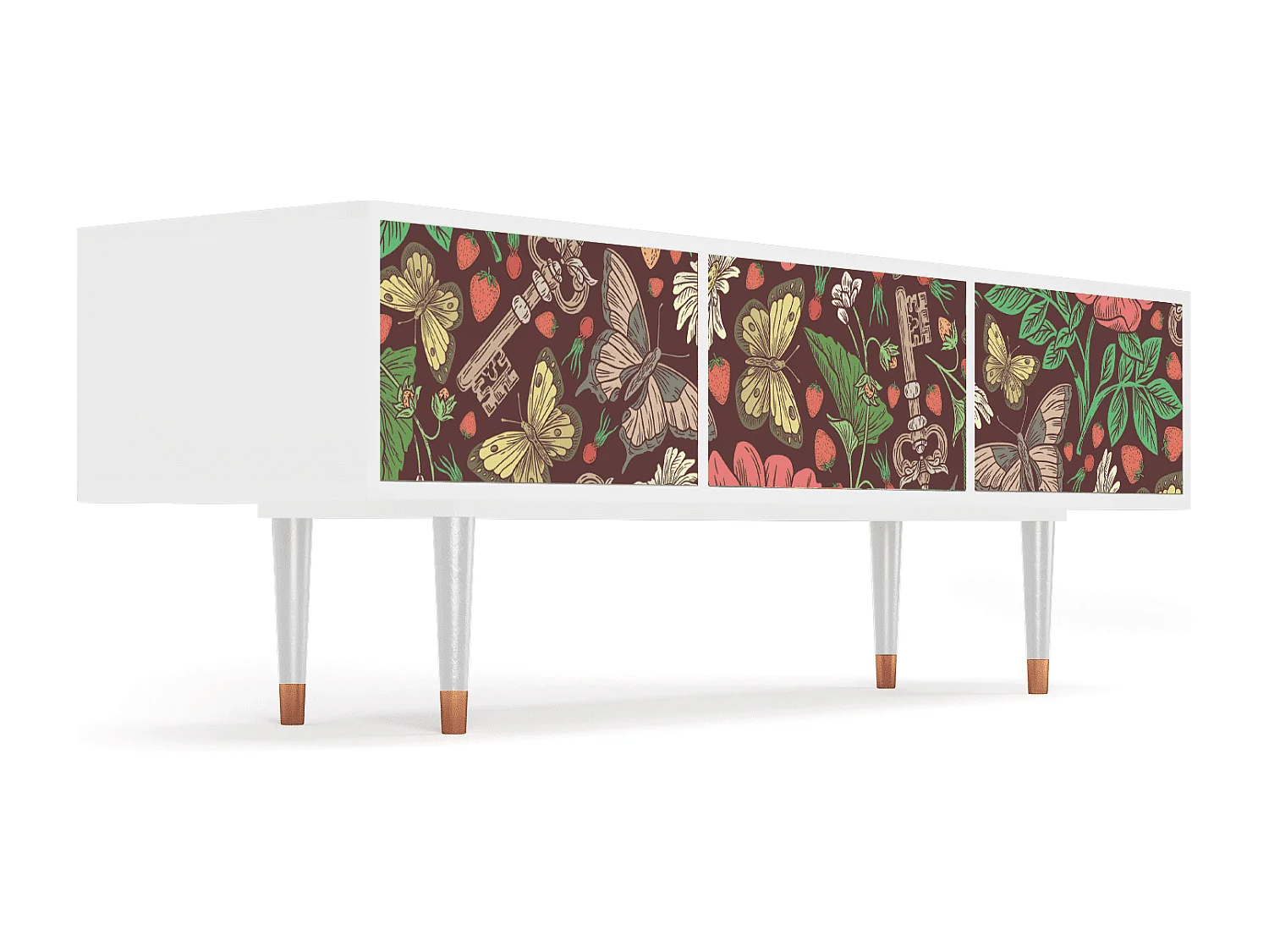 Mueble de TV - 170х59х48 cm - T4 - Alice in Wonderland, Blanco