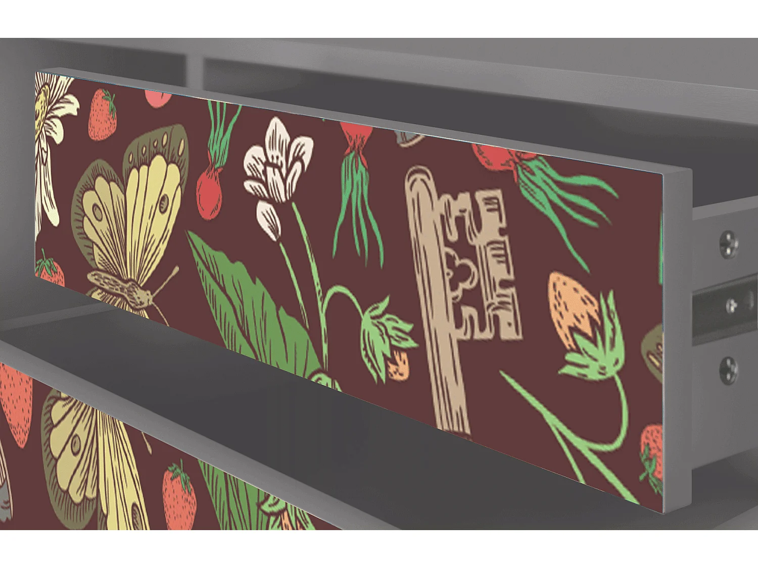 Mueble de TV - 170х59х48 cm - T4 - Alice in Wonderland, Gris