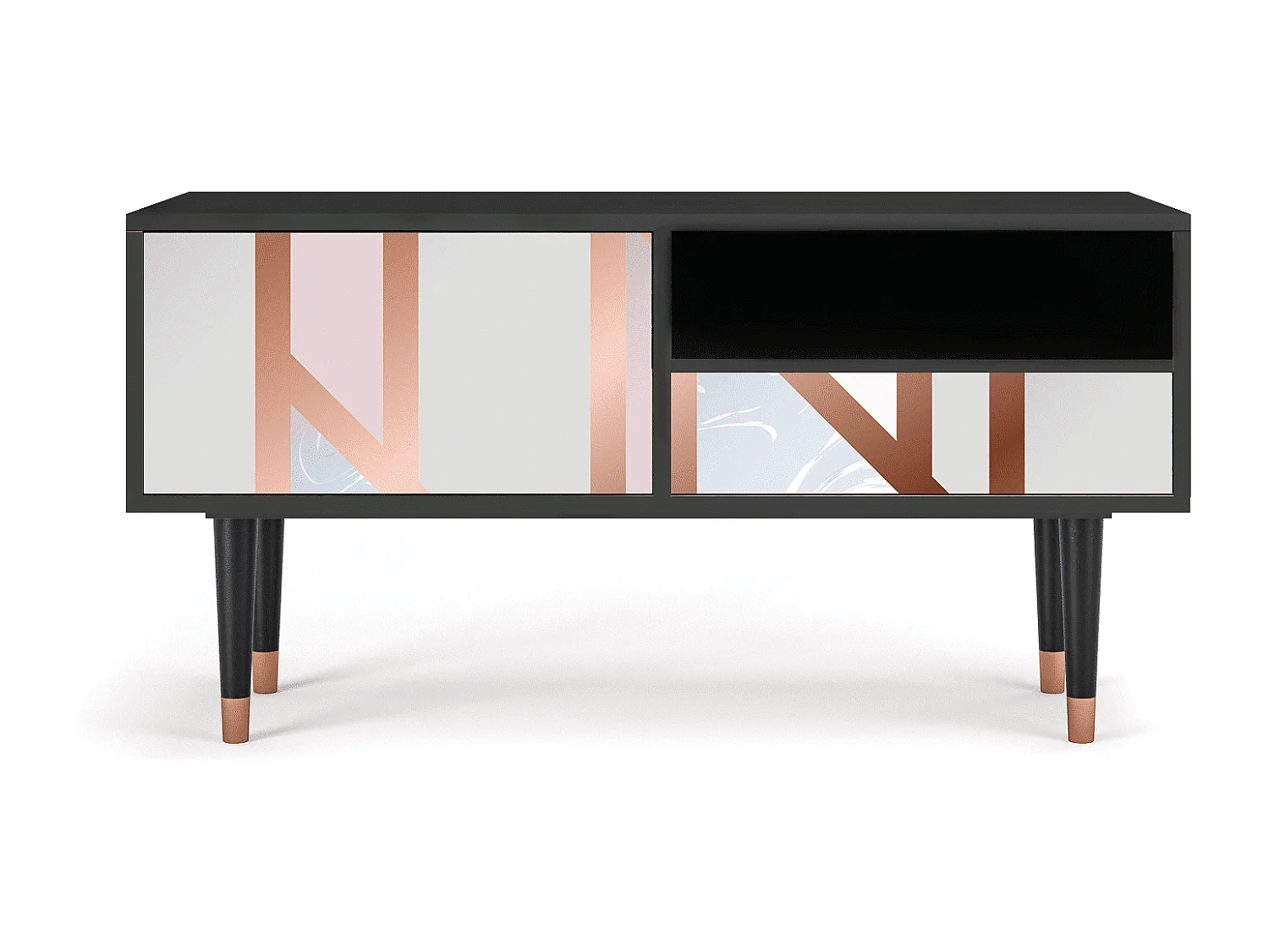 Meuble TV - 115х59х48 cm - T3 - Champagne Story, Anthracite