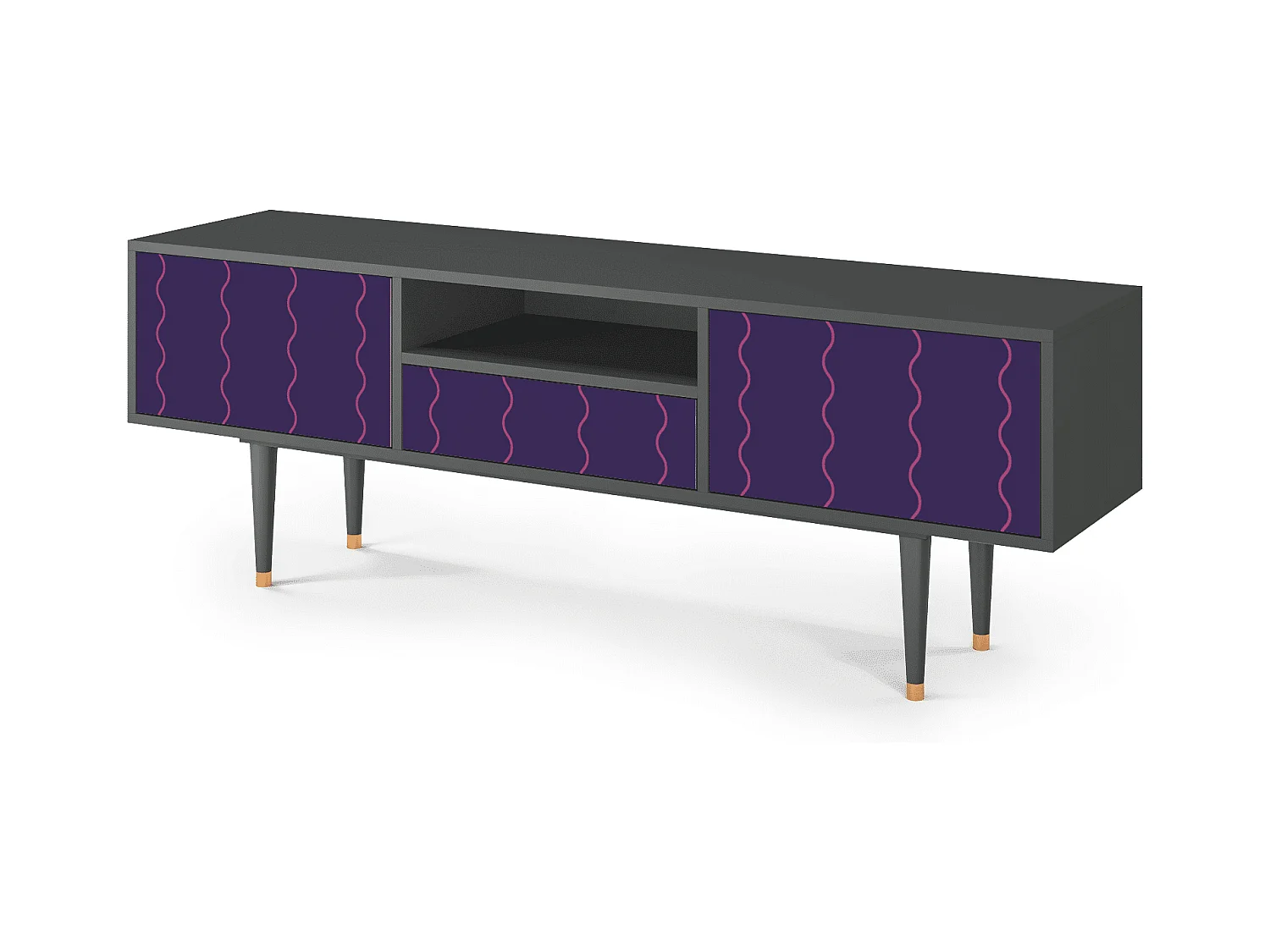Szafka RTV - 170х59х41 cm - T6 - Grape Maccaroni, Antracyt