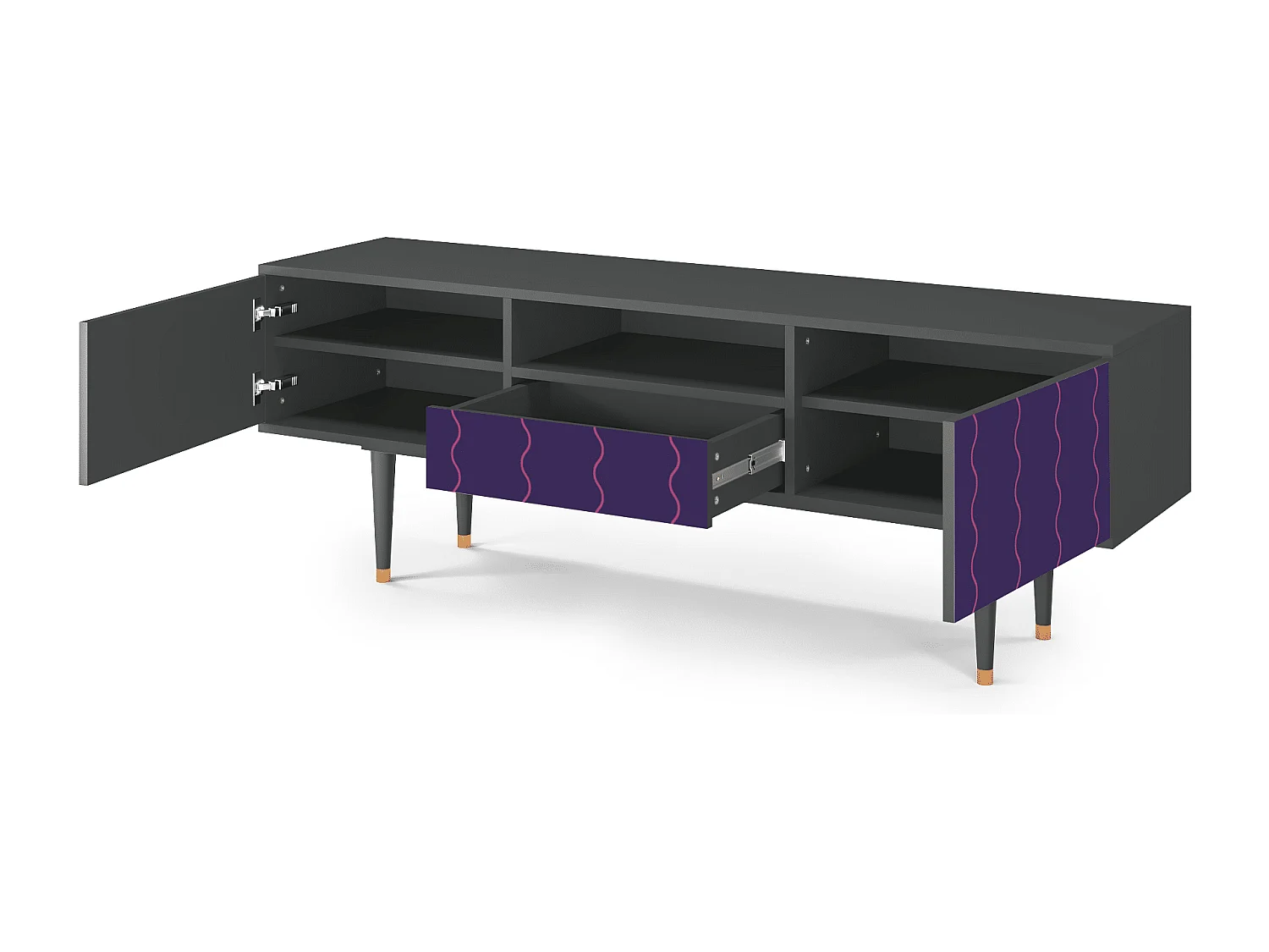 Meuble TV - 170х59х41 cm - T6 - Grape Maccaroni, Anthracite