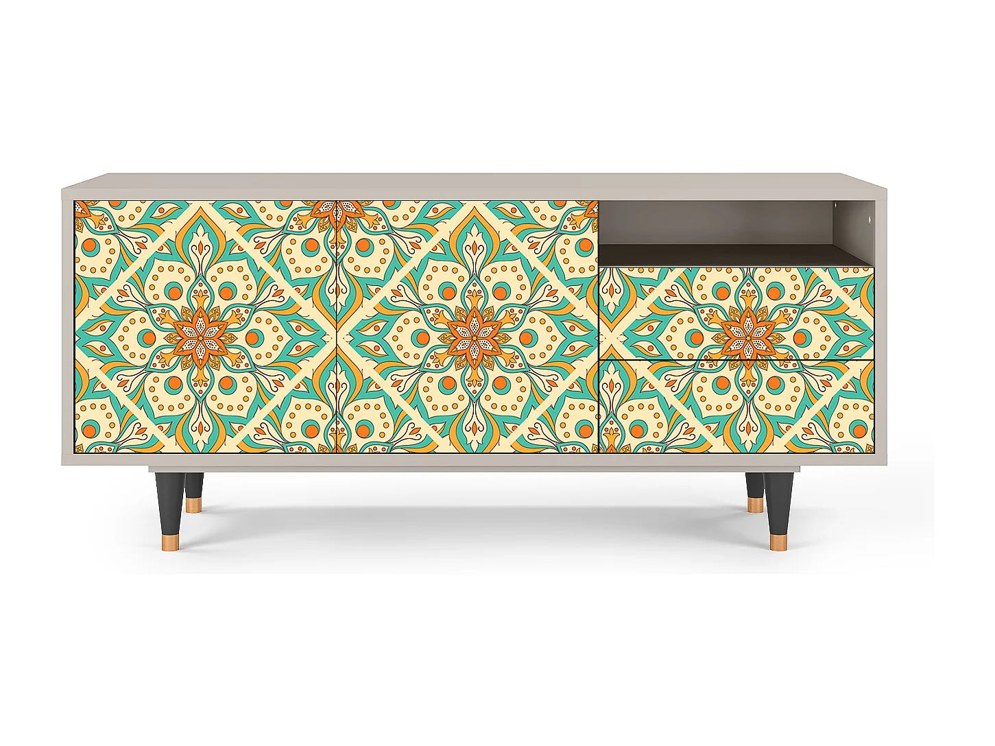 TV-meubel - 125х56х41 cm - T7 - Hindu Daisy, Zand