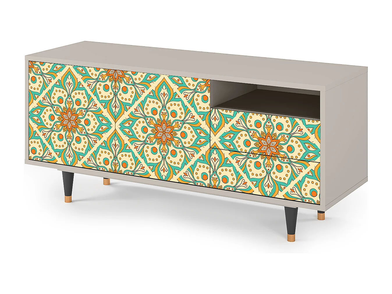 TV-meubel - 125х56х41 cm - T7 - Hindu Daisy, Zand