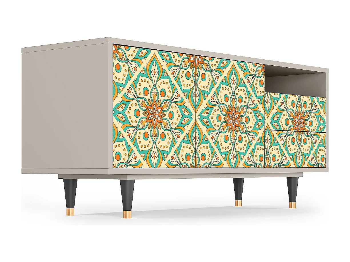 TV-meubel - 125х56х41 cm - T7 - Hindu Daisy, Zand