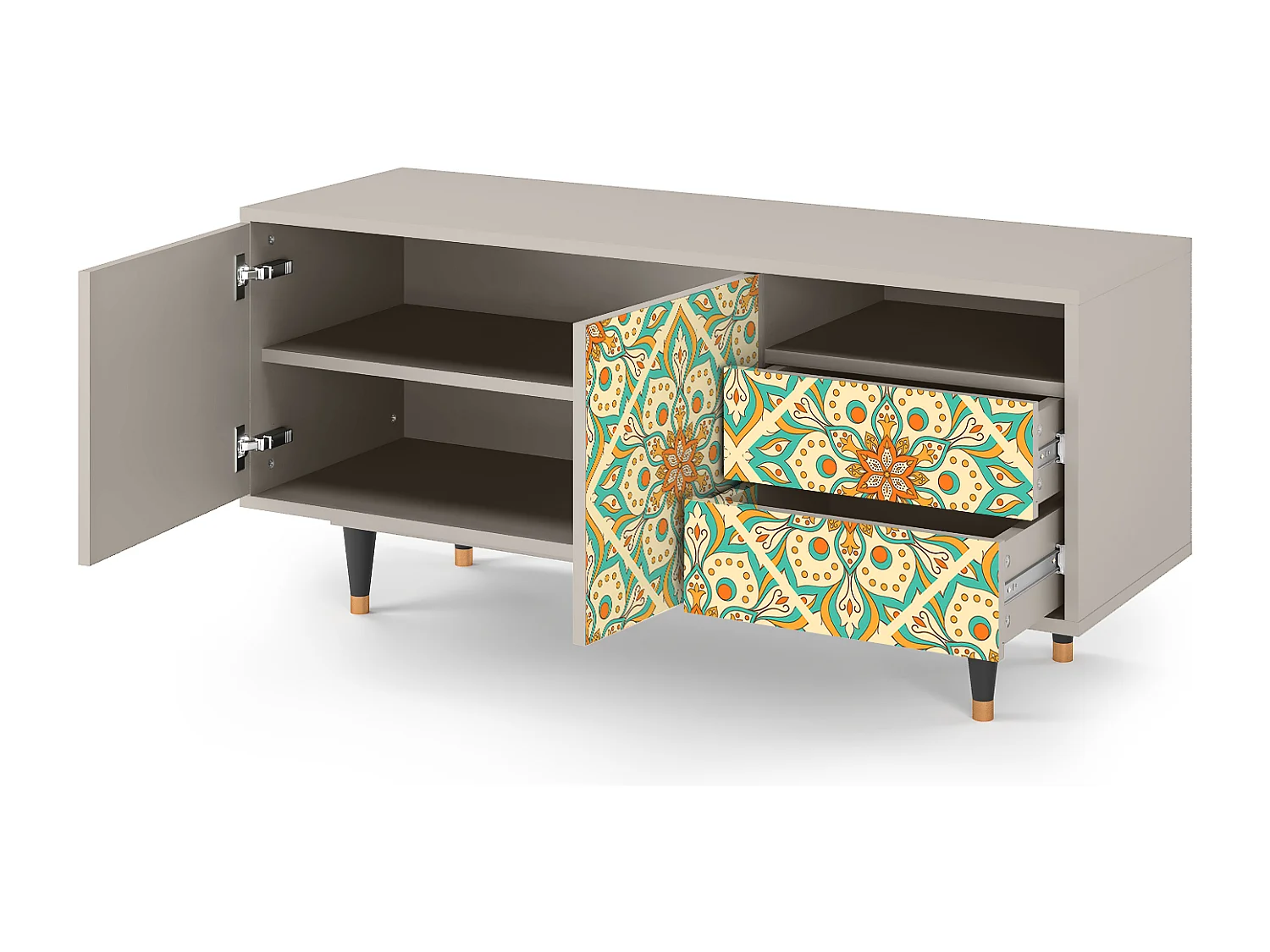 TV-meubel - 125х56х41 cm - T7 - Hindu Daisy, Zand